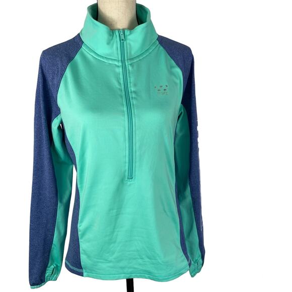 Pink Victorias Secret Ultimate 1/2 Zip Up Pullover Mint Green Womens Med Pocket - Picture 1 of 11